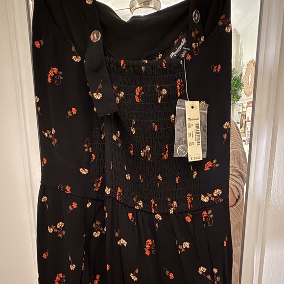 MADEWELL SMOCKED V-NECK FLORAL JUMPSUIT — SIZE 10 — NWT - Picture 4 of 5